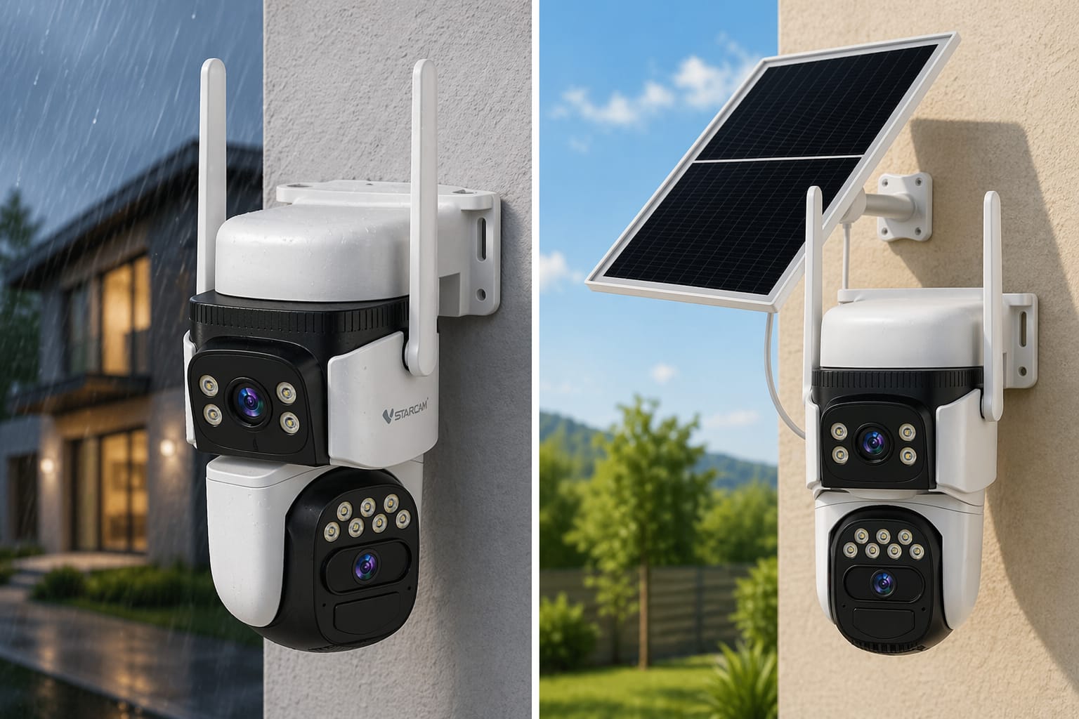 Vstarcam Dual Κάμερα Παρακολούθησης Wi-Fi Full HD+ 3MP Αδιάβροχη Μπαταρίας με Αμφίδρομη Επικοινωνία και Φακό 4mm